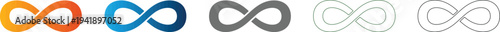 Infinity loop Flat Icon Set Symbol