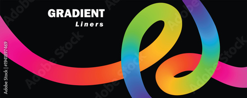 Vibrant gradient lines art design