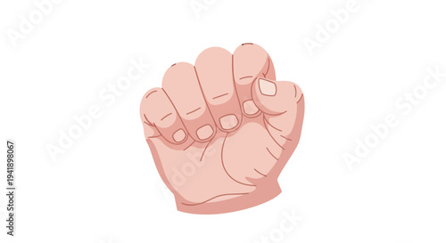 Minimalist clenched hand fist in flat design