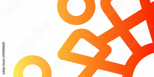 Abstract geometric shapes in vibrant orange and yellow hues