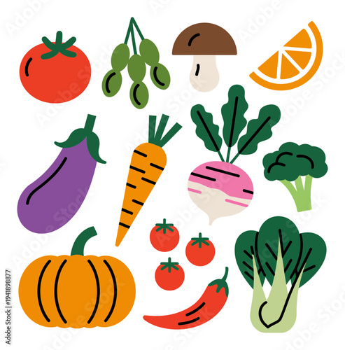 A Colorful Assortment of Fresh Vegetables and Fruits