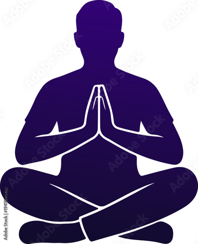Meditating Person Silhouette Yoga Pose for Calm Balance