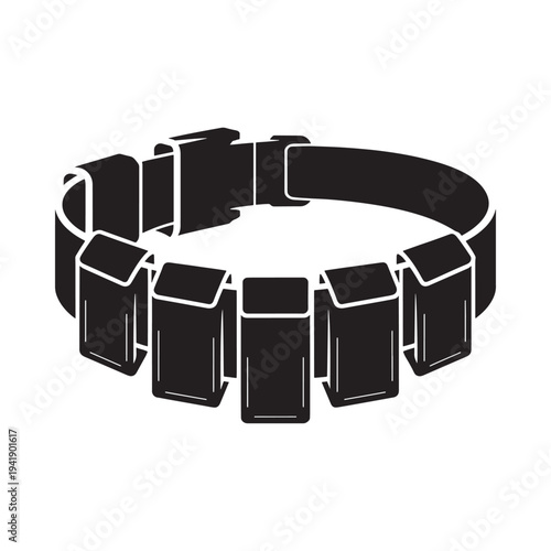 Black and white illustration of a tactical wrist cuff or restraint