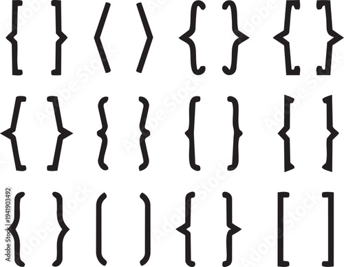 Bracket Patterns: An assortment of bracket symbols arranged on the image. These symbols are perfect for representing data, organizing content, and creating a modern look.