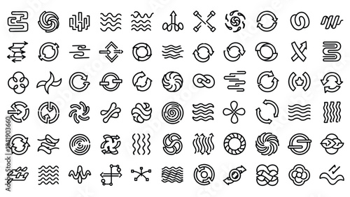 Collection of various abstract symbols.