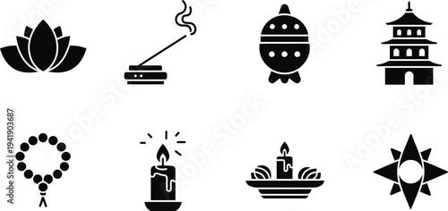 Buddhist and hindu symbols