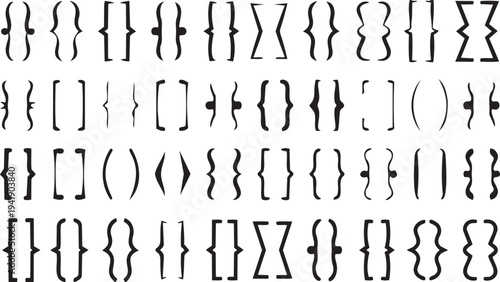 Mathematical Symbol Variety: A collection of various mathematical symbols and brackets, perfect for illustrating mathematical concepts and designs. 