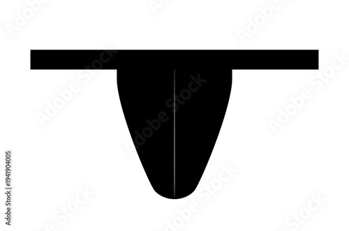 Black silhouette of men thong underwear. Vector illustration of male lingerie isolated on white background.