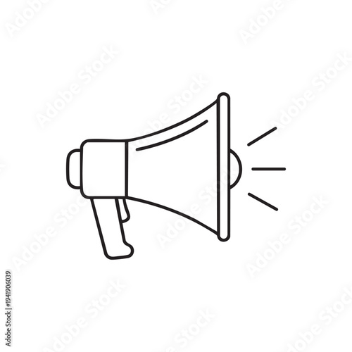 Announcement Loudspeaker Icon Vector Graphic Simple Line Art Illustration Communication Alert Megaphone Speaking Out Loud Promoting Message Audio Sound Waves Outward Projection