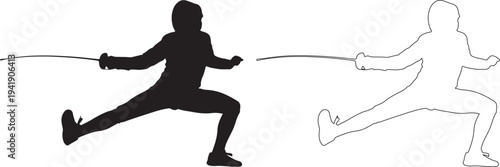 Black silhouette of a person pulling a rope with a dotted outline counterpart