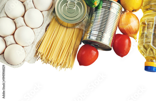 Food delivery home. Donation and charity. Selective focus.