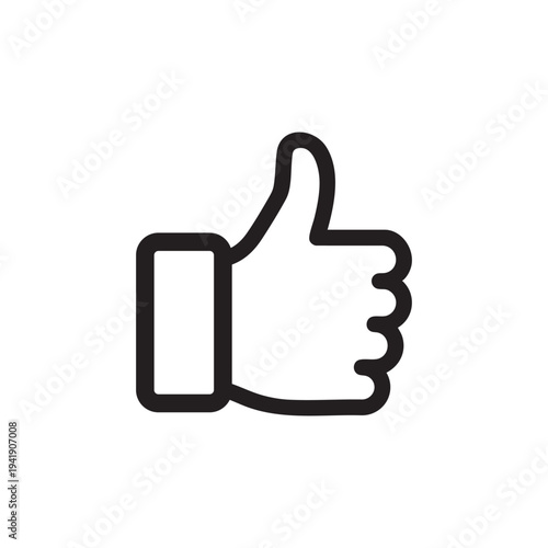 Simple Black Thumbs Up Icon a Graphic Symbol of Approval and Positivity Minimalist Line Art Design Vector Illustration for Agreement and Success Concepts