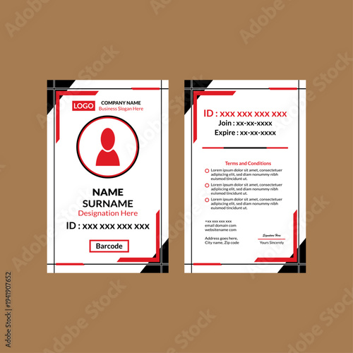 Modern ID Badge Design. Minimal Layout Display for Promotion.