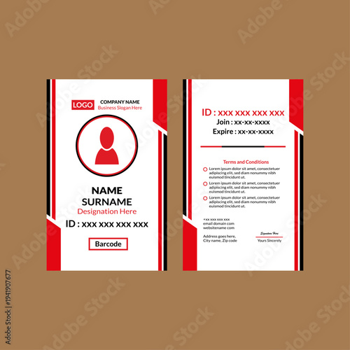 Modern ID Badge Design. Artistic Template Display for Promotion.