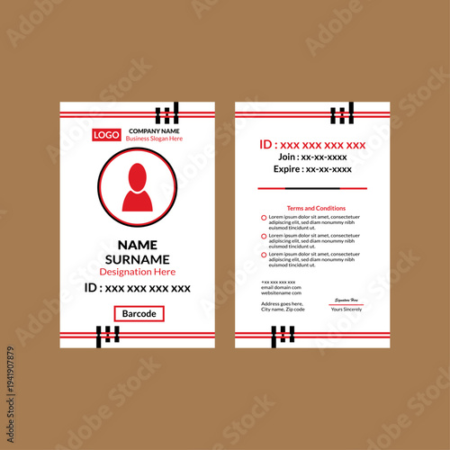 Modern ID Badge Design. Luxurious Template Display for Promotion.