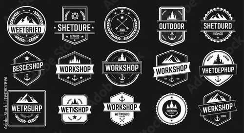Collection of Vintage Style Outdoor and Adventure Logos.