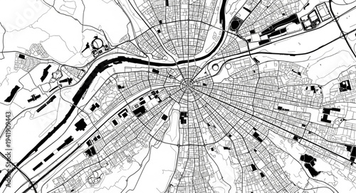 Detailed City Plan - Intricate Urban Layout and Infrastructure.
