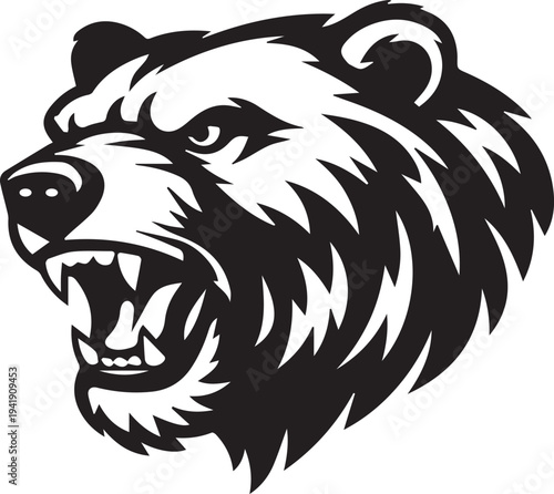 BEAR HEAD SVG | Side View Bear Silhouette | Wild Animal Clipart | Bear Cut File for Cricut and Silhouette