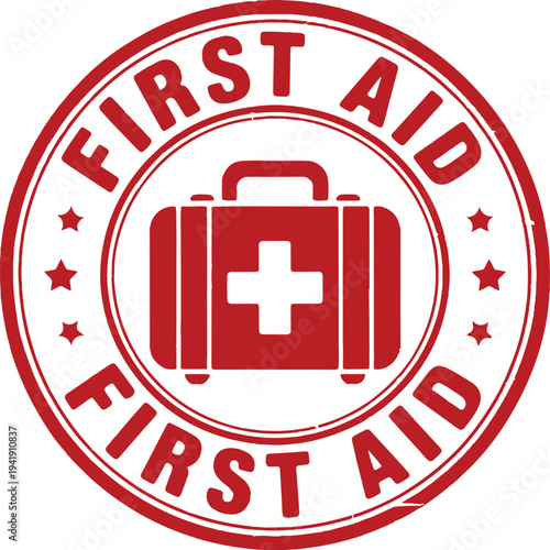 First aid rubber stamp