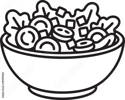 Garden salad with lettuce, tomatoes & bread crumbs flat icon for apps and websites