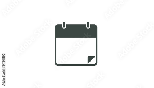 Silhouette of a calendar page with a torn corner