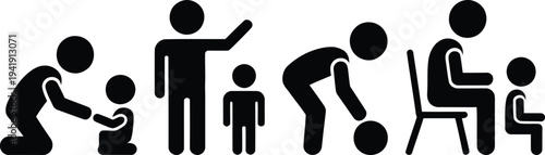 Illustrations of diverse activities involving people in various scenarios