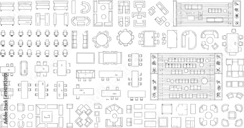 Isolated blueprint technical drawing on transparent background