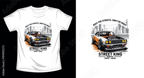 Car graphic vector art t-shirt design print template