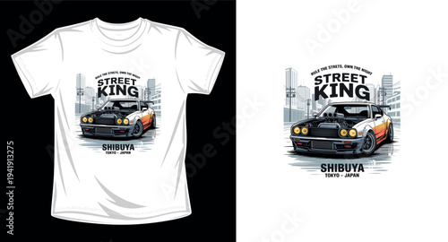 Car graphic vector art t-shirt design print template