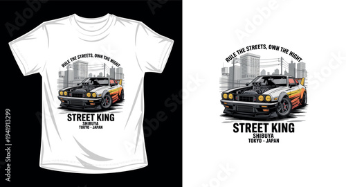 Car graphic vector art t-shirt design print template