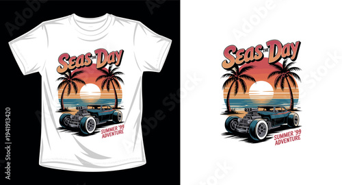 Car graphic vector art t-shirt design print template