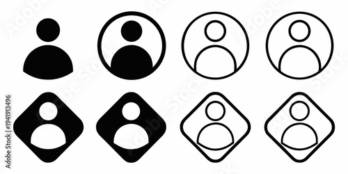 Abstract representation of people with varying shapes and filled forms