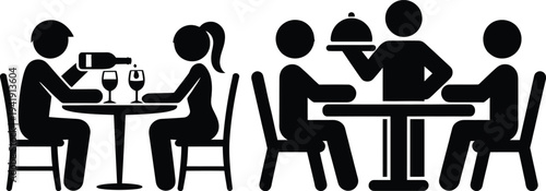 A group of people enjoying a meal together at a restaurant.