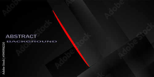 Abstract Geometric modern with Black and line red metallic color background for template, poster, flyer design. Vector illustration
