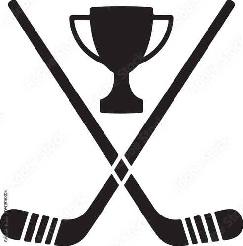 Hockey stick icon, logo isolated on a white background