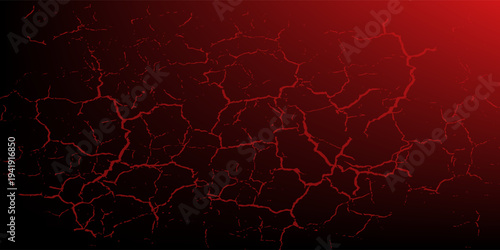 Seamless pattern with volcanic cracks with lava, shining crevices. Abstract print