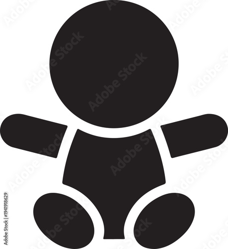 Human newborn baby, toddler or infant flat icon for apps and websites