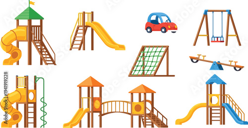 Flat vector collection of various women's fashion apparel including sweaters trousers skirts swimwear and accessories in warm autumn colors.