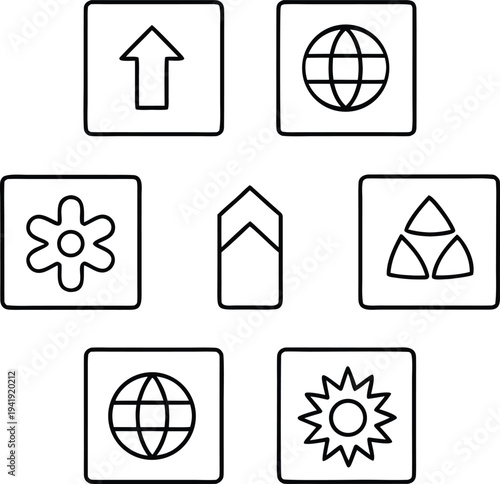 un sdg icons e g sdg 13 climate action line art vector illustration on transparent background