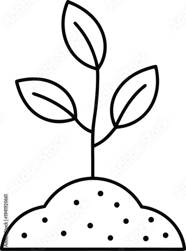 seedling line art vector illustration on transparent background