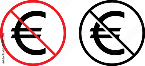 No euro symbols in red and black circles