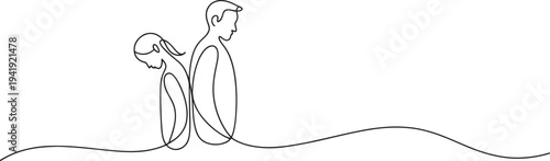 A man and woman stand back-to-back, symbolizing relationship struggles.