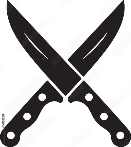 Knife cross. Vector, isolated