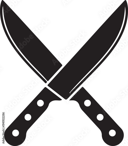 Knife cross. Vector, isolated