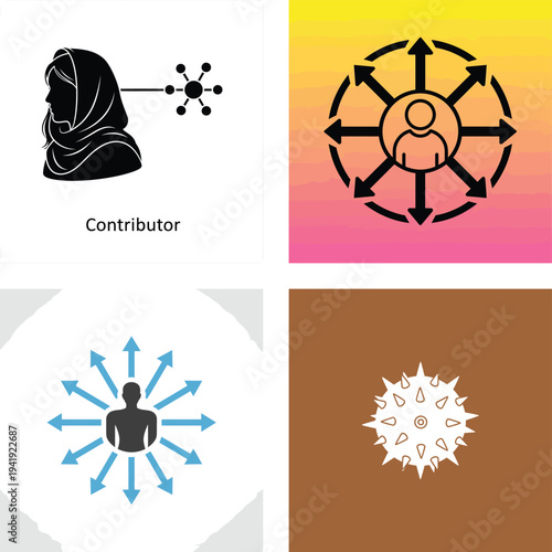 Visual representation of community roles and influence dynamics in network systems illustration