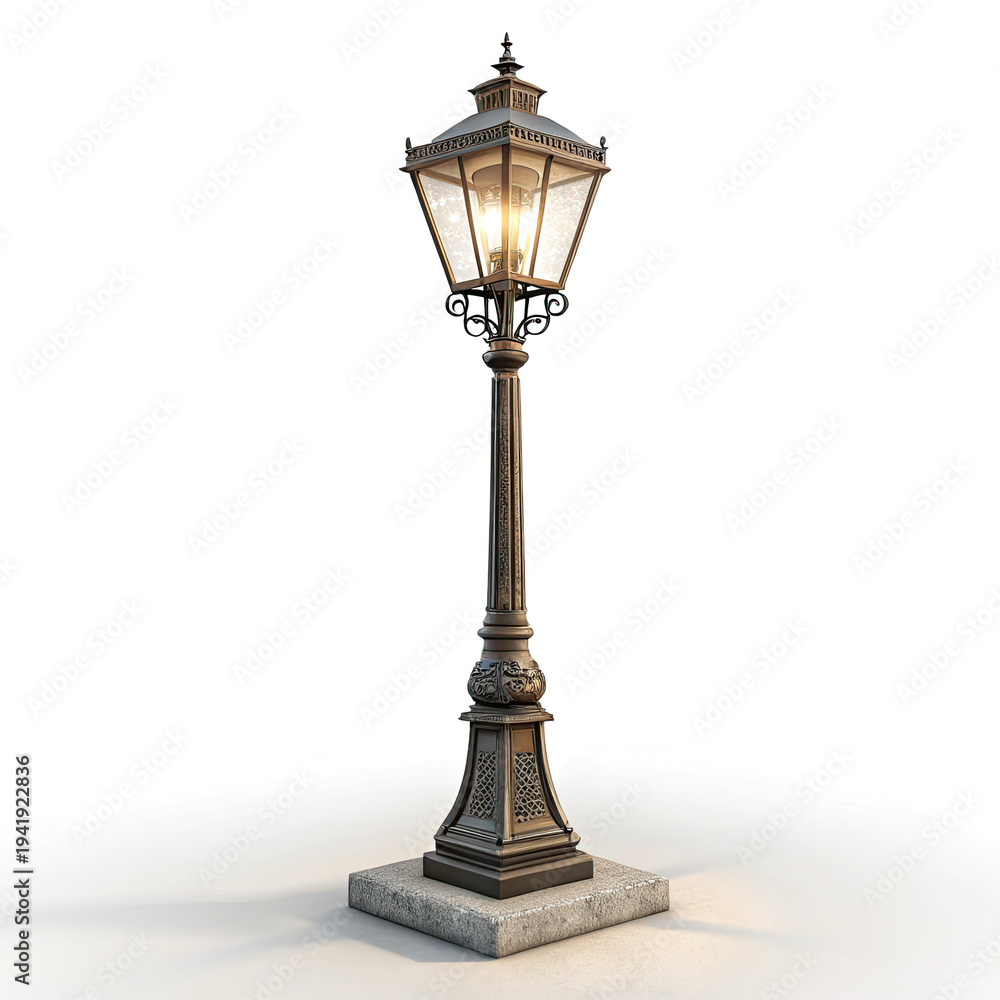 Fototapeta premium street lamp isolated on white