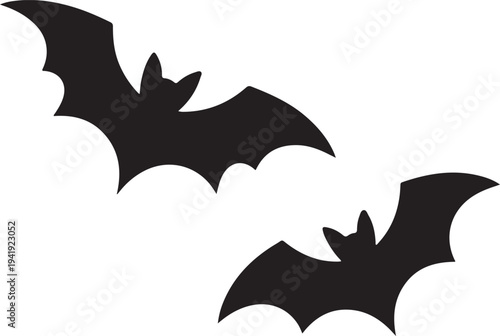 Large flock of bats on a white background
