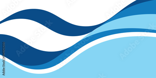 Seamless sea waves layered vector background. Blue ocean waves. Water wave pattern design.