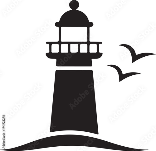Lighthouse icon, logo isolated on white background