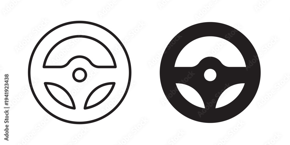 Obraz premium Steering wheel icon vector illustration designs pack. EPS10